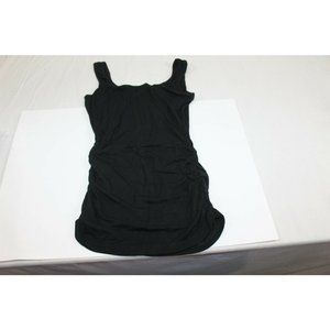 Women's Sleeveless Ruched Basic Tank Top Color Black Size XS